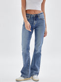 GUESS Women's Guess Originals High-Rise Bootcut Denim Jeans In Pluto Wash W2BG11D4ON2 Front View