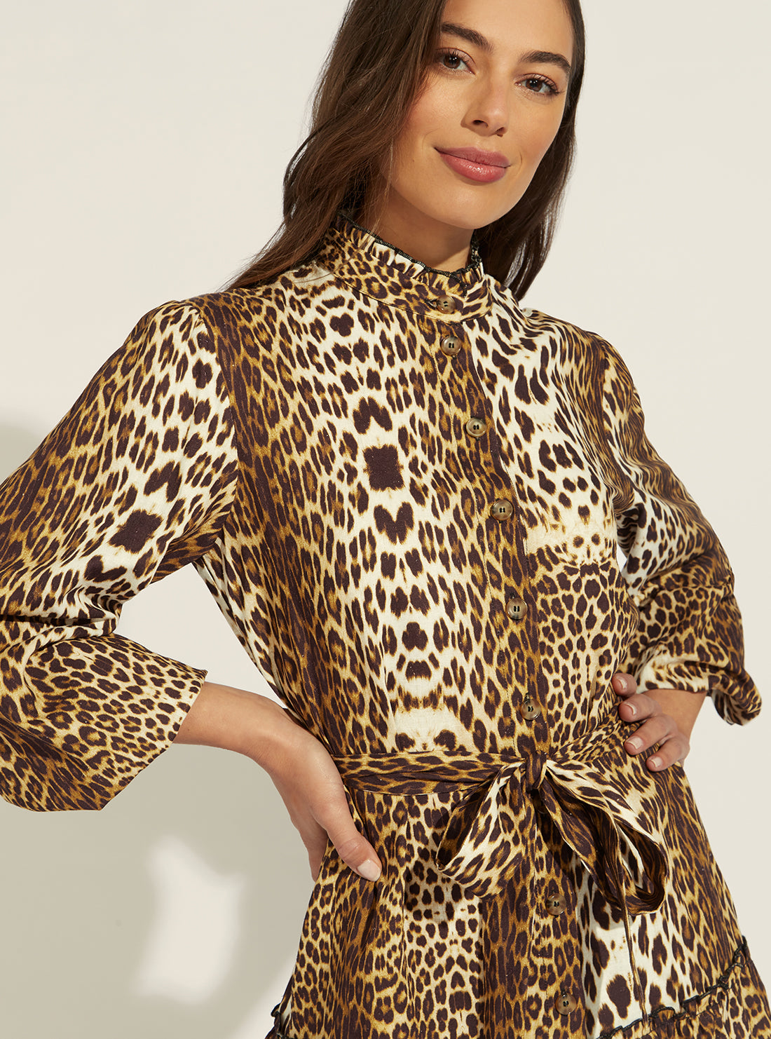 GUESS Women's Leopard Essence Mini Dress E2GK02WO078 Detail View