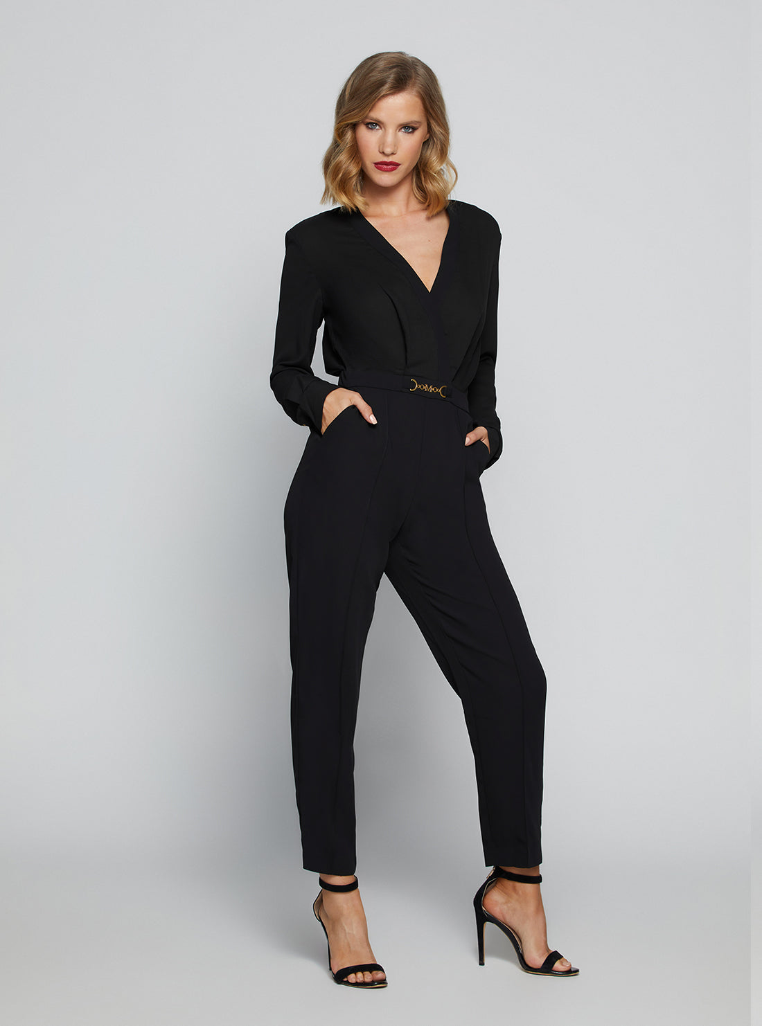 GUESS Women's Marciano Black Lillibeth Jumpsuit 2BGK229630Z Front View