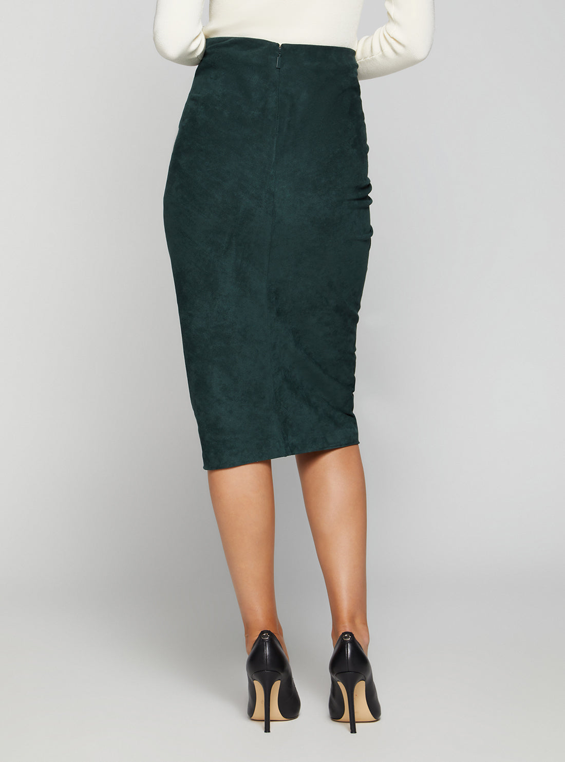 GUESS Women's Marciano Green Hudson Midi Pencil Skirt 2BGD169688Z Back View