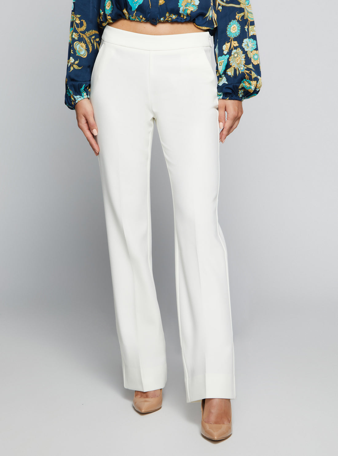 GUESS Women's Marciano White Sally Pants 1BGB329653Z Front View