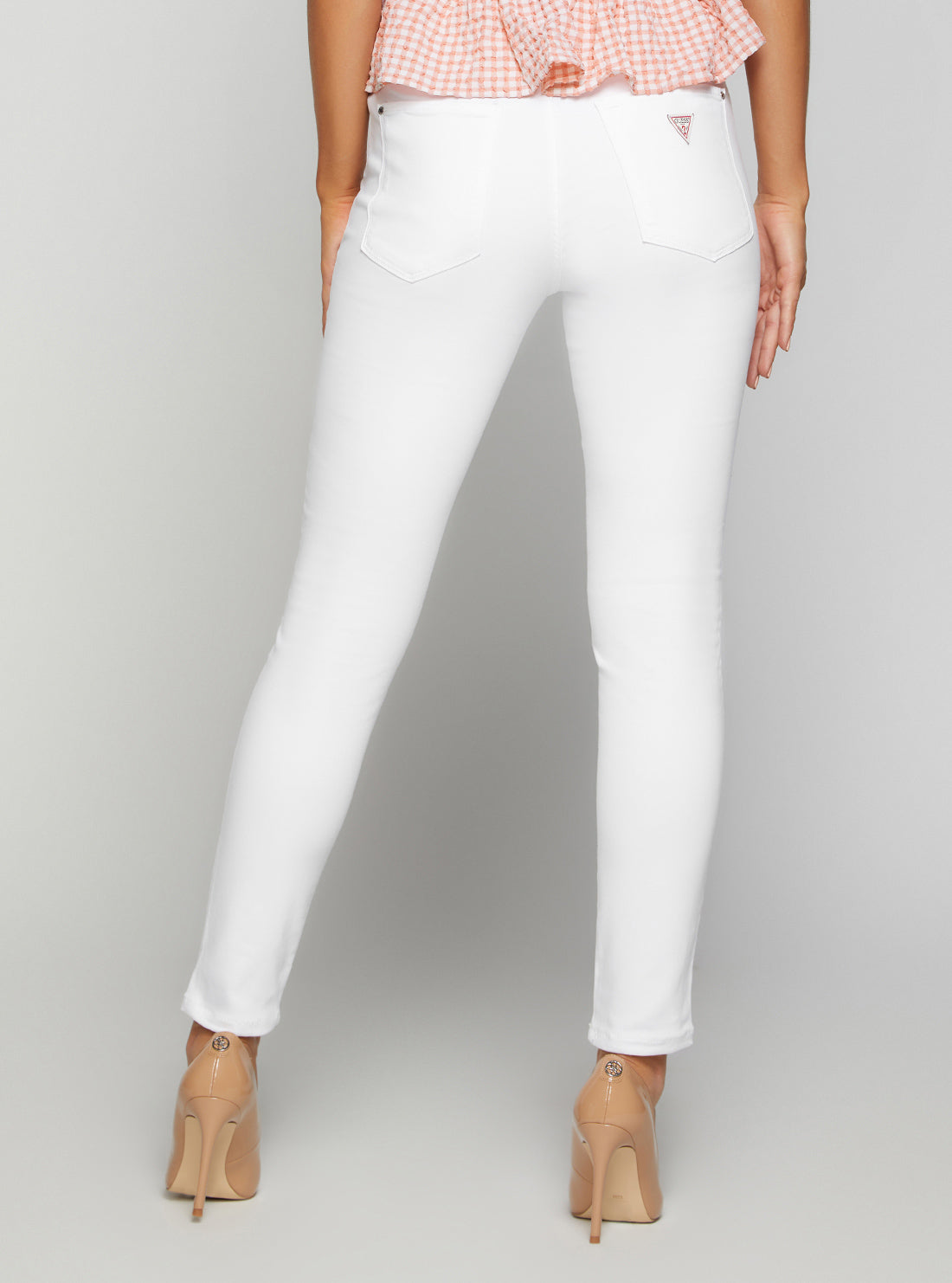 GUESS Women's Mid-Rise Sexy Curve Denim Jeans In Pure White Wash W2YAJ3W77RE Back View