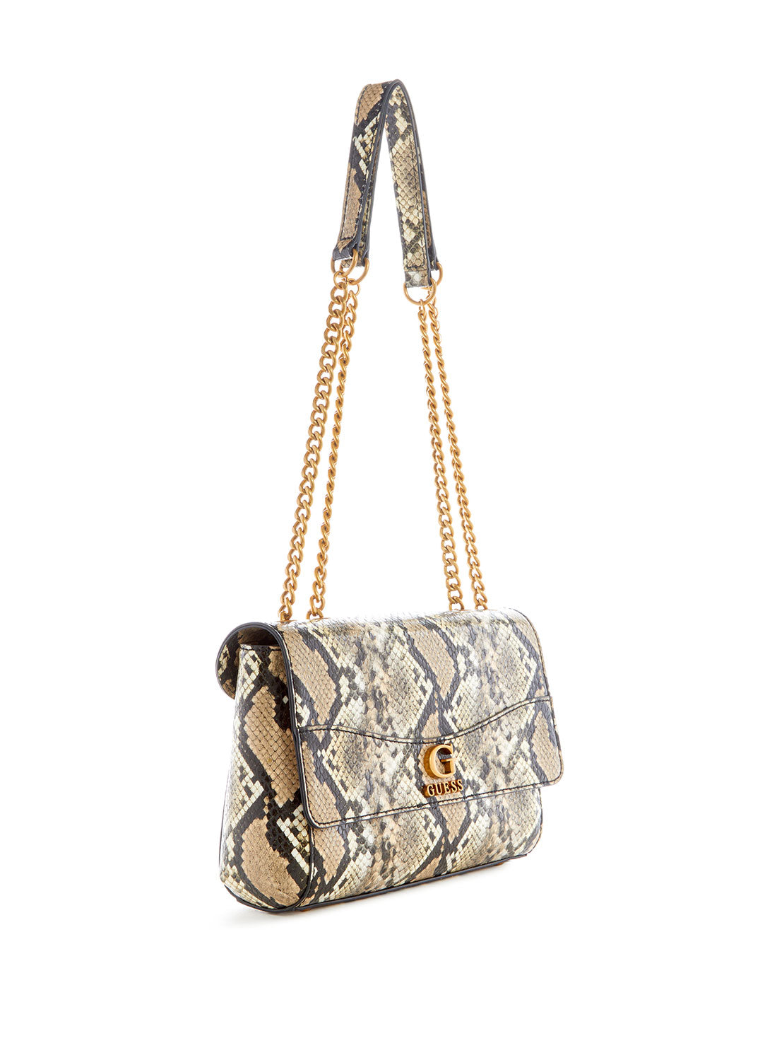 GUESS Women's Natural Python Nell Crossbody Bag KB867821 Front Side View