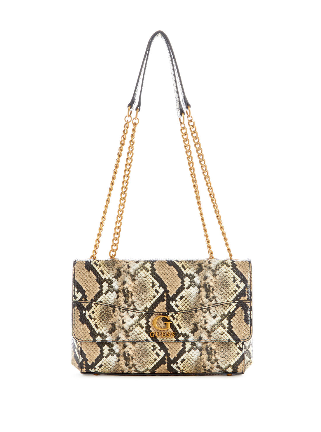 GUESS Women's Natural Python Nell Crossbody Bag KB867821 Front View