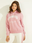 GUESS Women's Pink Bryony Active Logo Hoodie Jumper V2YQ02FL04D Front View