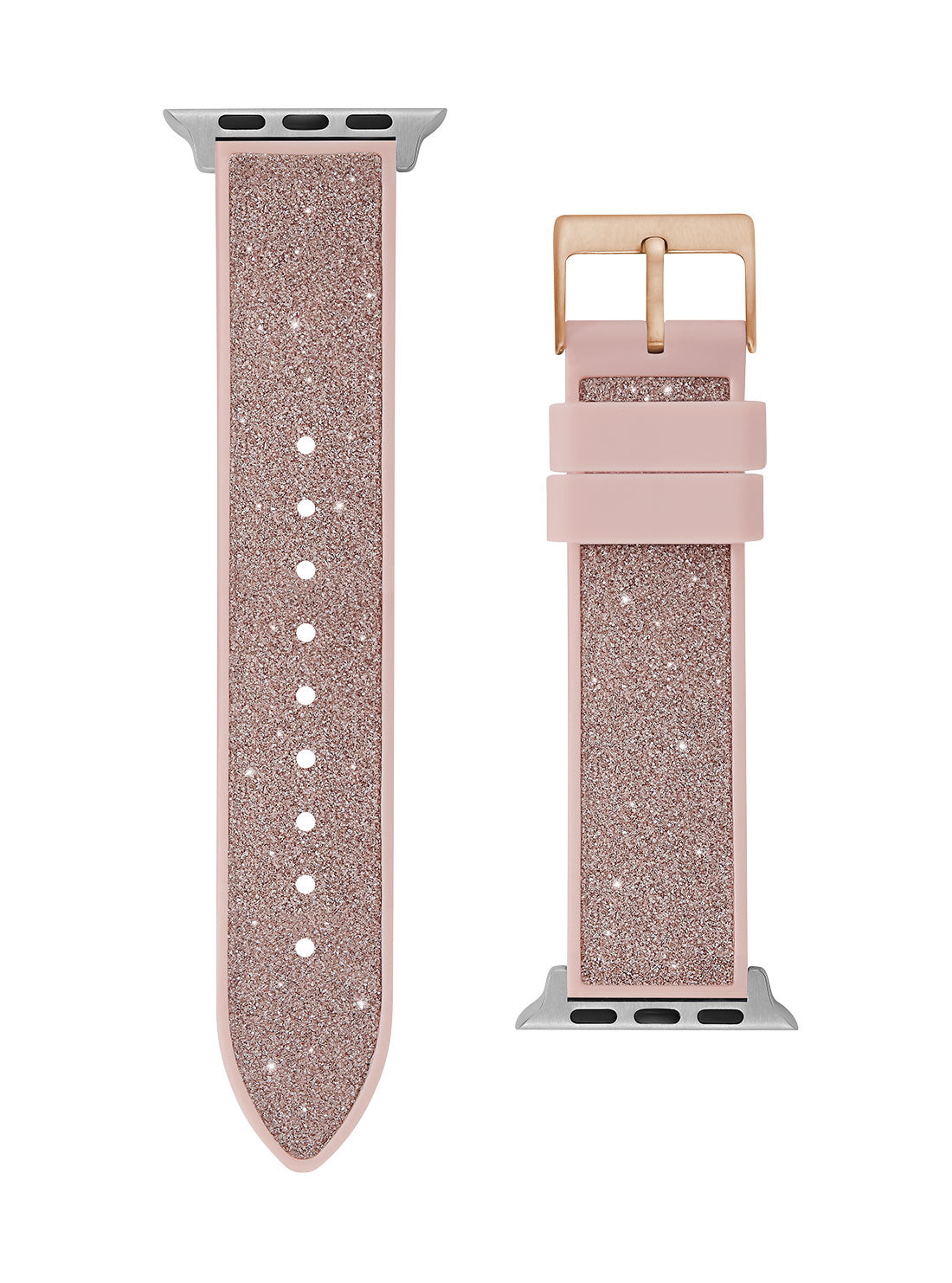 GUESS Women's Pink Glitz Flex Silicone Apple Watch Strap CS2004S2 Back View