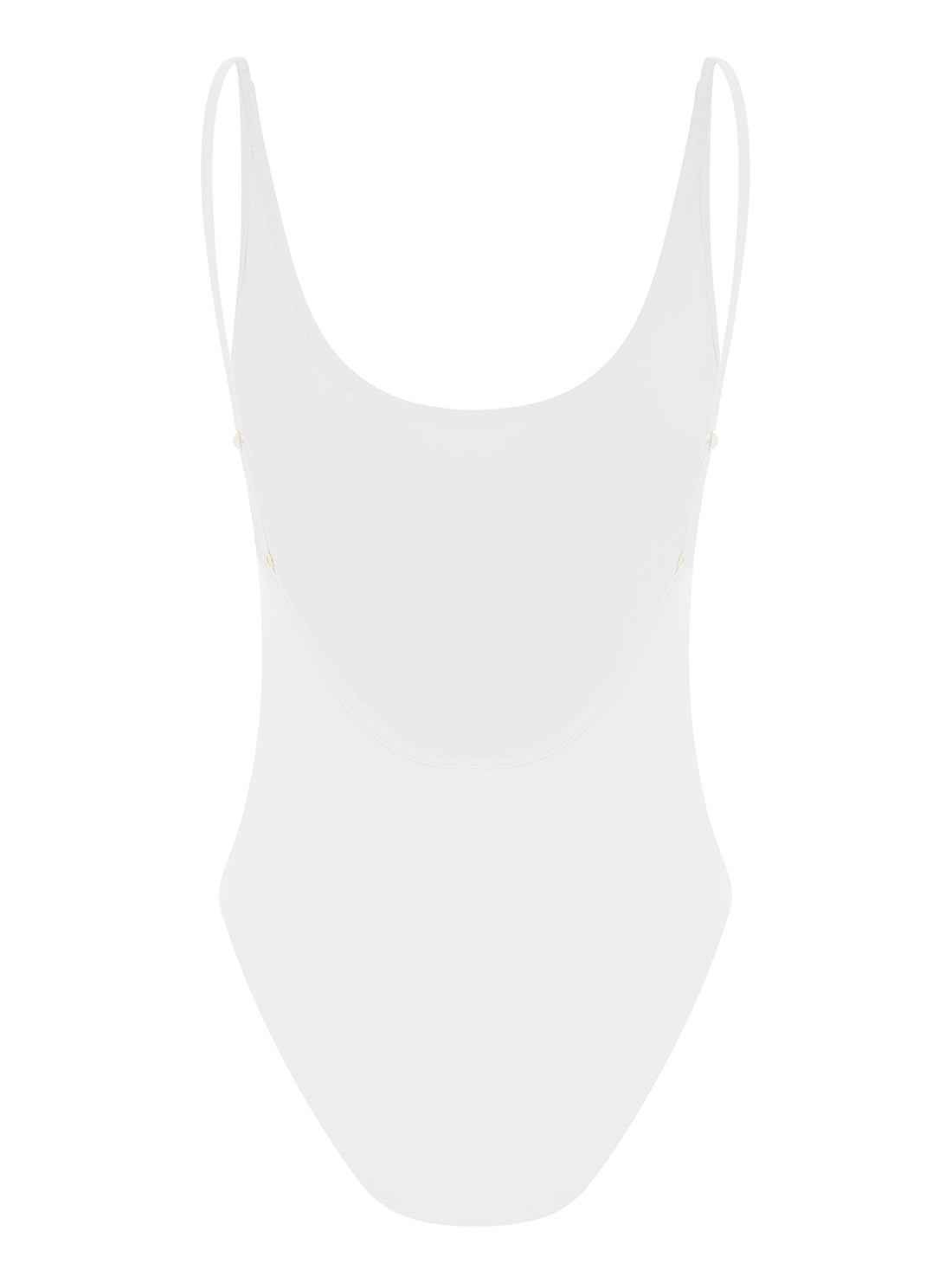 GUESS Women's Positano White Palm Logo One-Piece Swimsuit E2GJ10LY00K Ghost Back View
