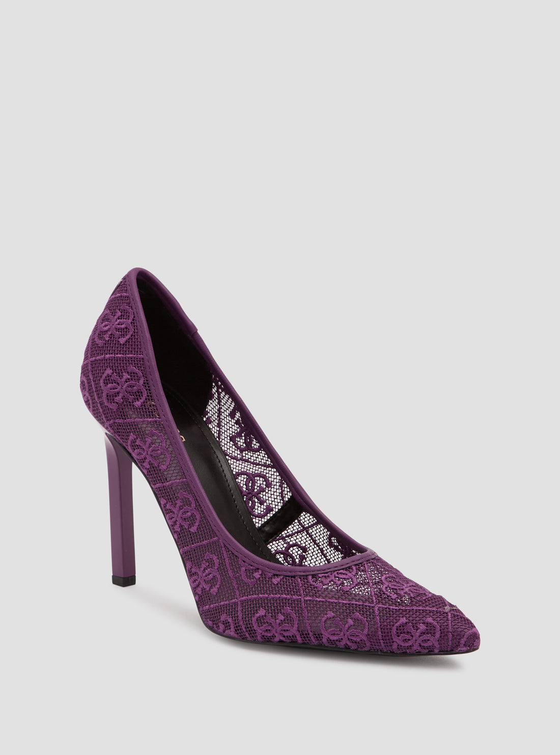 GUESS Women's Purple Seannay Logo Pumps SEANNAY Front View