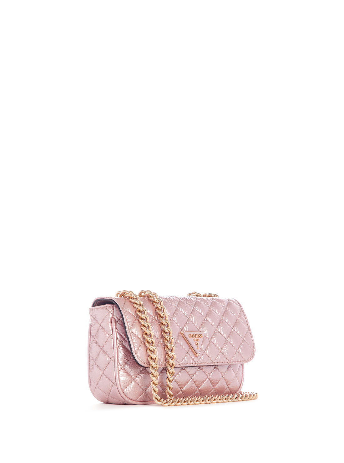 GUESS Women's Rose Spark Quilted Mini Crossbody Bag QH870078 Front Side View