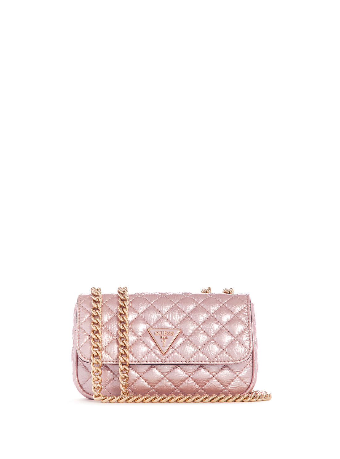 GUESS Women's Rose Spark Quilted Mini Crossbody Bag QH870078 Front View