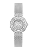 GUESS Women's Silver Dream Crystal Mesh Watch GW0550L1 Front View