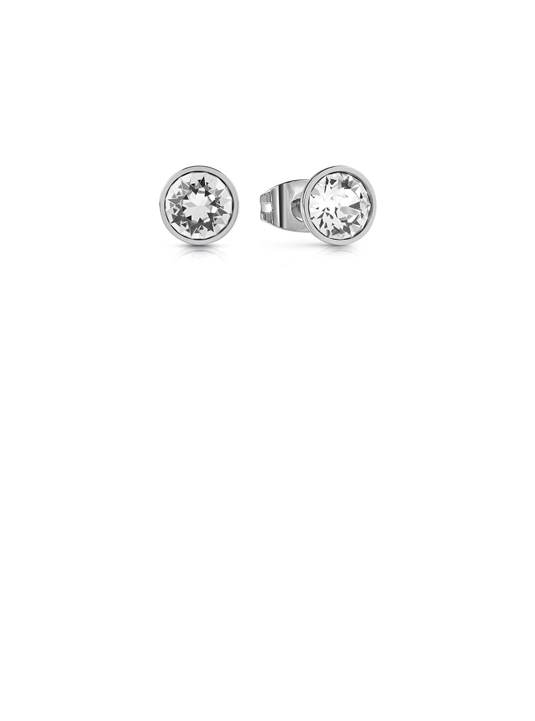 GUESS Women's Silver Party Stud Earrings UBE02159JWRH Front View