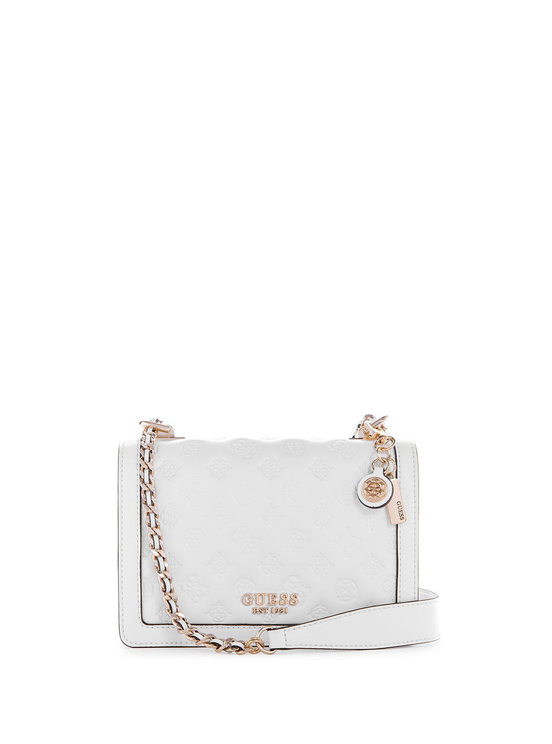 GUESS Women's White Abey Crossbody Bag PD855819 Front View
