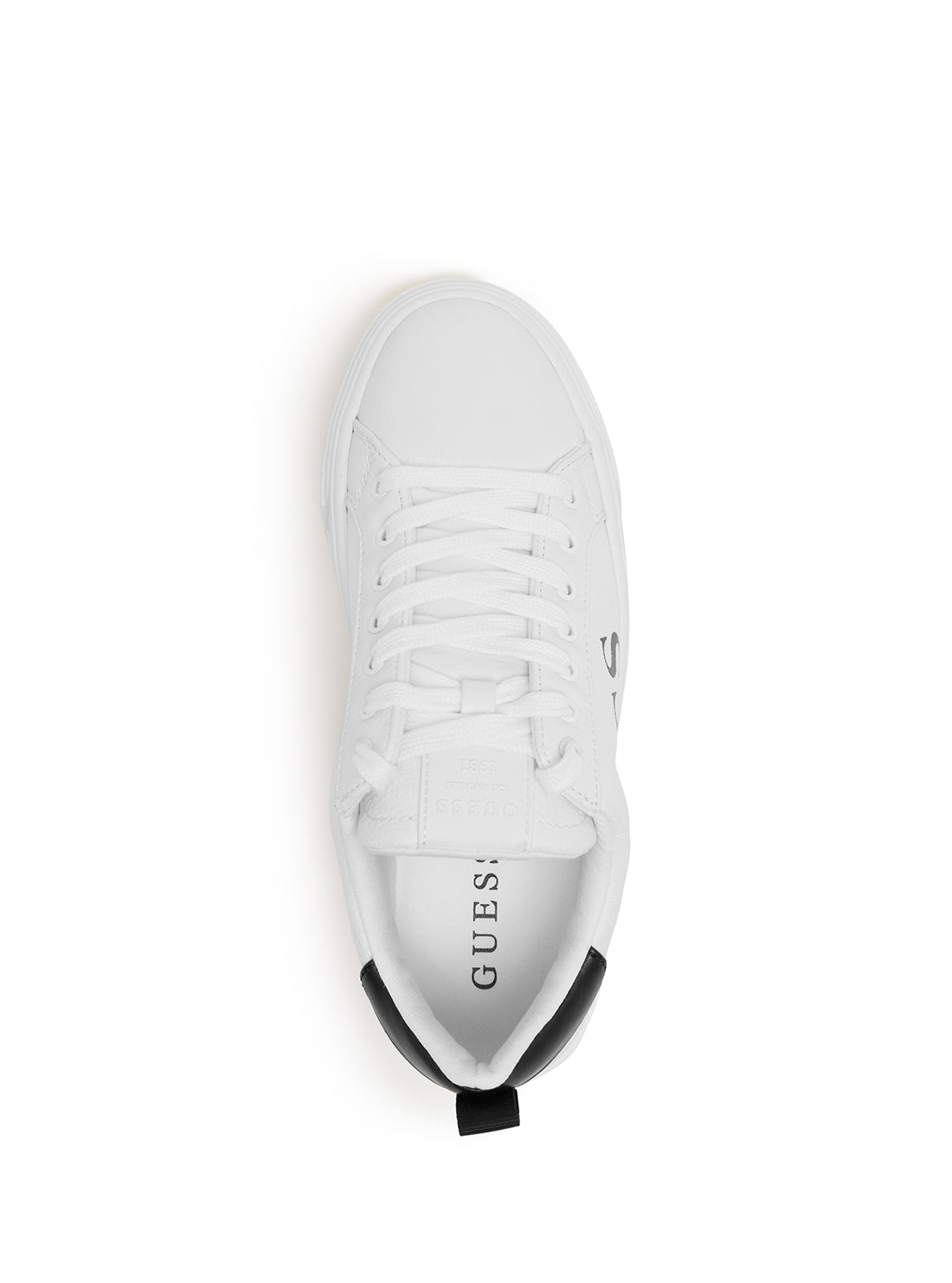 GUESS Women's White Earlin Logo Low Top Sneakers EARLIN Top View