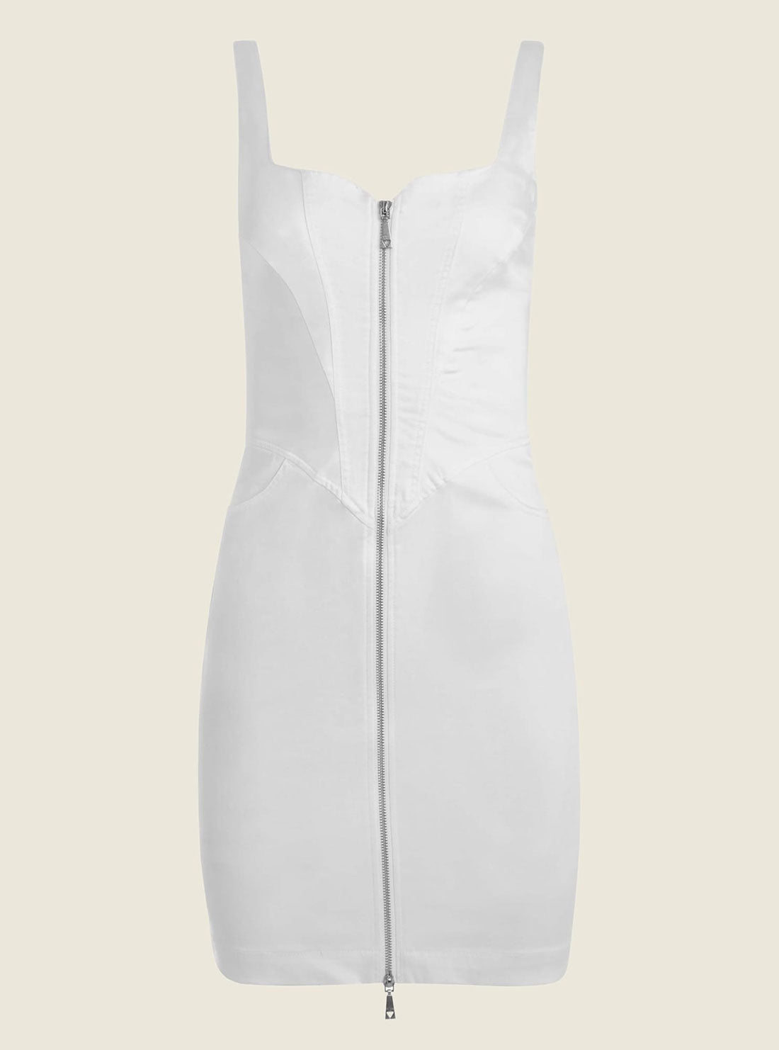 GUESS Women's White Lilamor Mini Dress W2YK01W93CF Ghost Front View