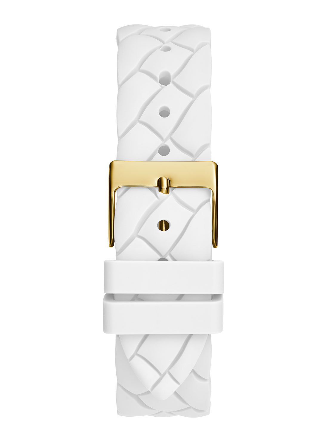 GUESS Women's White Opaline Crystal Silicone Watch GW0585L2 Back View