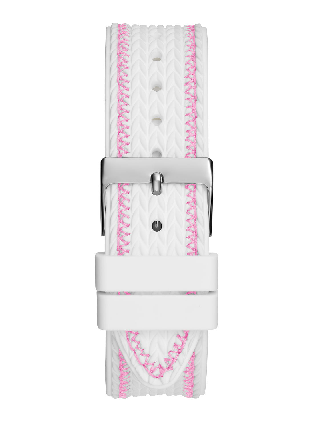 GUESS Women's White Pink Sporty Spice Silicone Watch GW0554L1 Back View