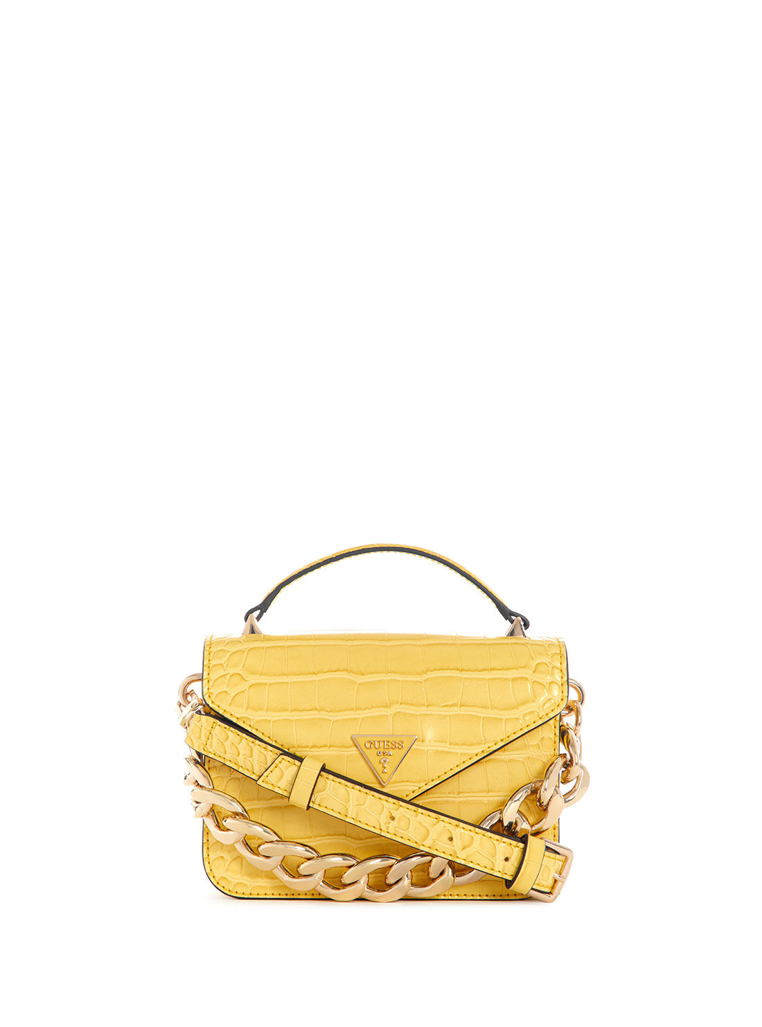 GUESS Women's Yellow Retour Mini Crossbody Bag CG866478 Front View