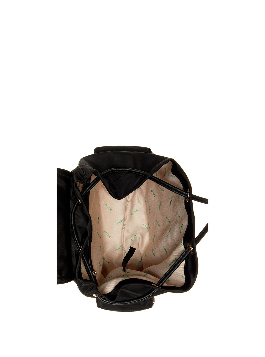 GUESS Women's Eco Black Gemma Backpack EYG839532 Inside View