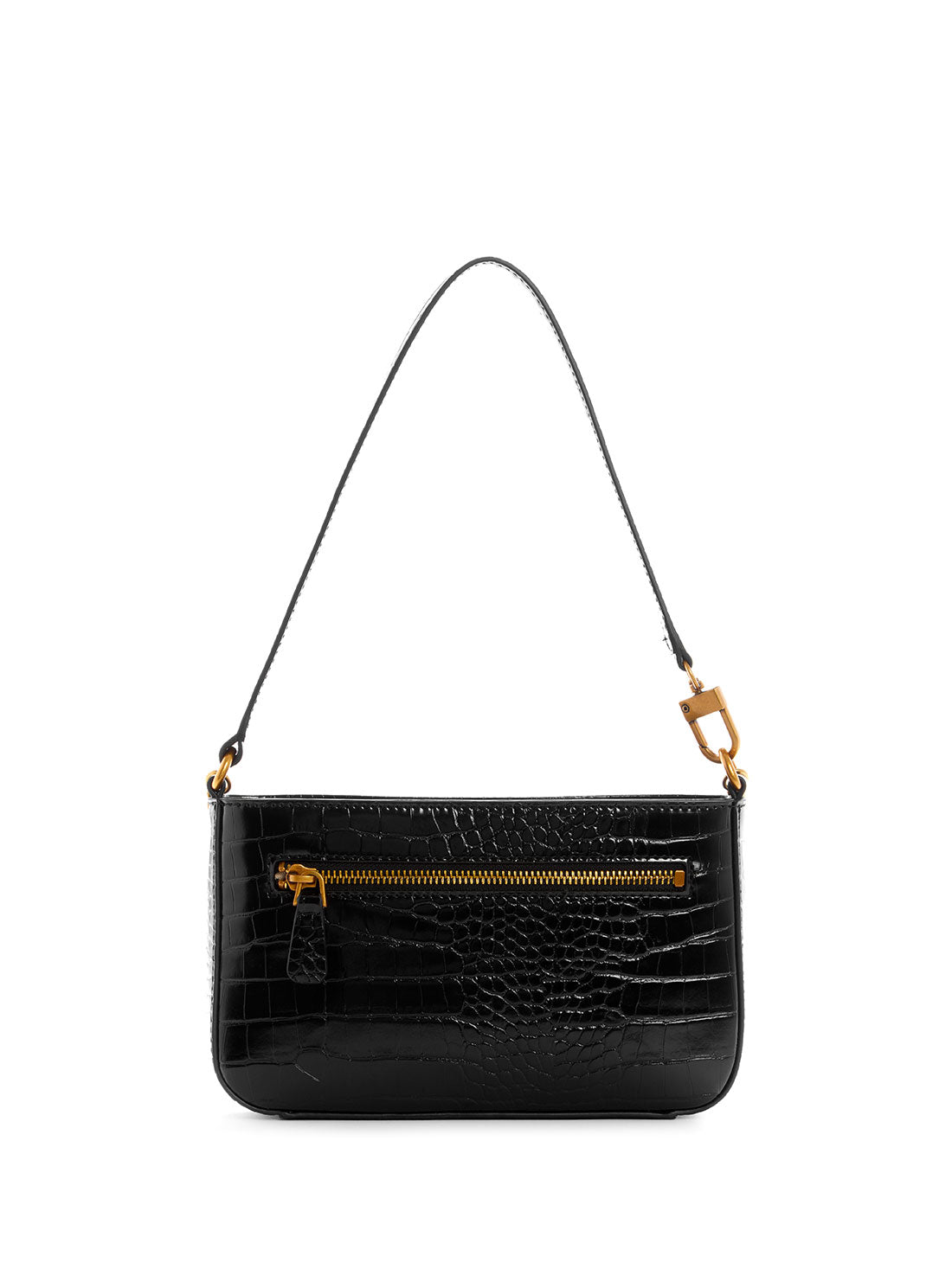 Black Katey Croco Mini Shoulder Bag