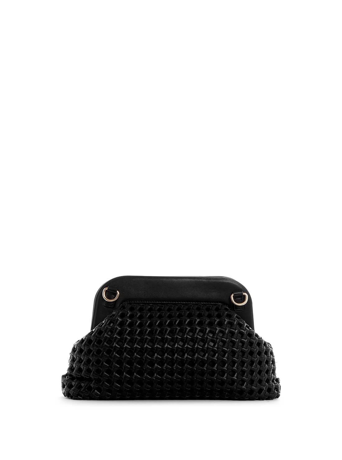 GUESS Womens Black Sicilia Frame Clutch Crossbody Bag WG849017 Back View