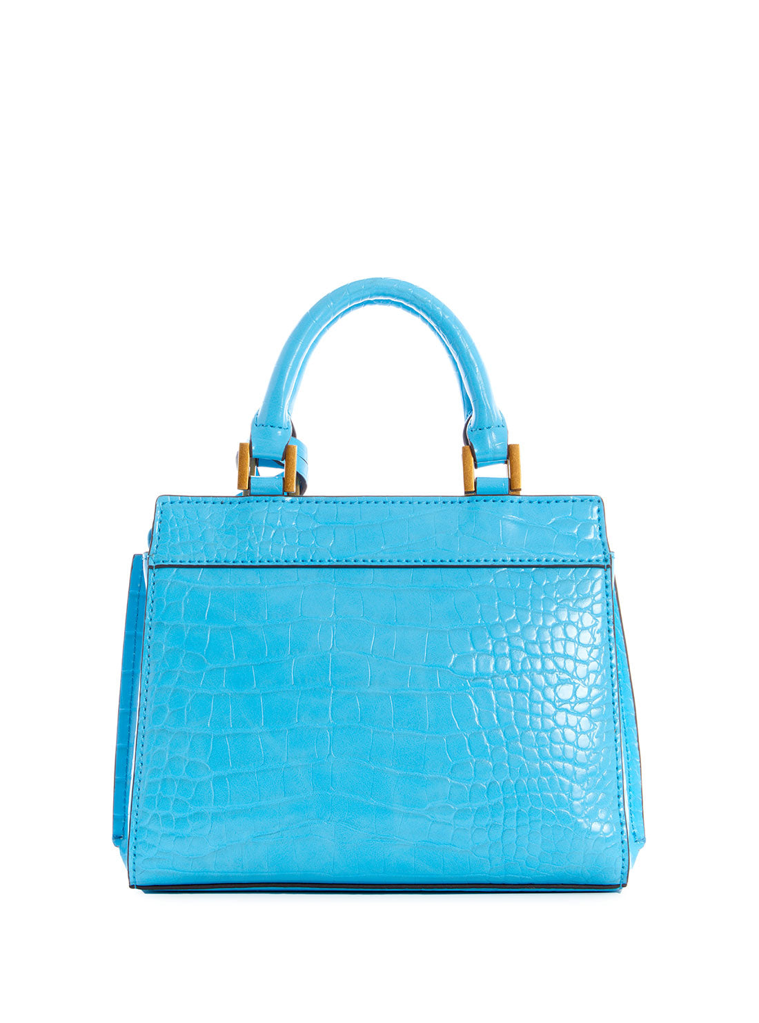 GUESS Womens Blue Katey Croc Mini Satchel Bag CB849473 Back View