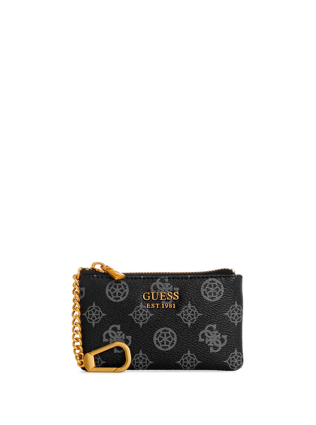 GUESS Womens  Black Logo Briana Zip Pouch PA848934 Front View