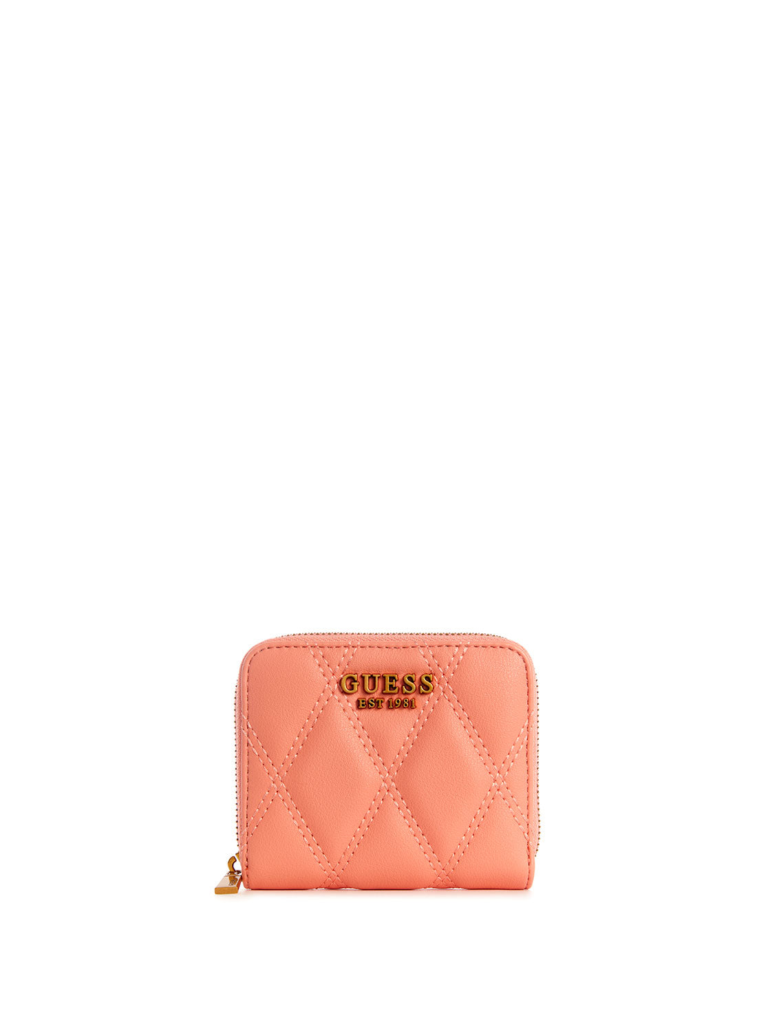 GUESS Womens Orange Triana Small Zip Wallet QS855337 Front View
