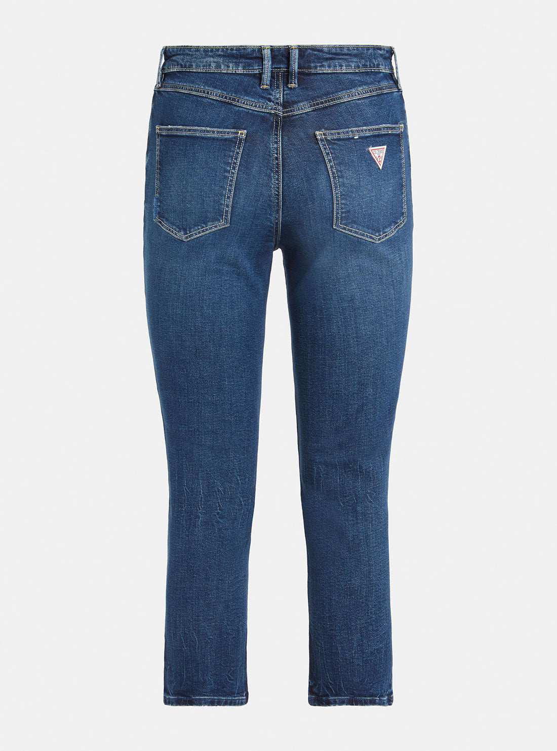 GUESS Womens High-Rise Skinny Fit 1981 Capri Denim Jeans In Mid Wash W2GA78D4KH8 Back Ghost View