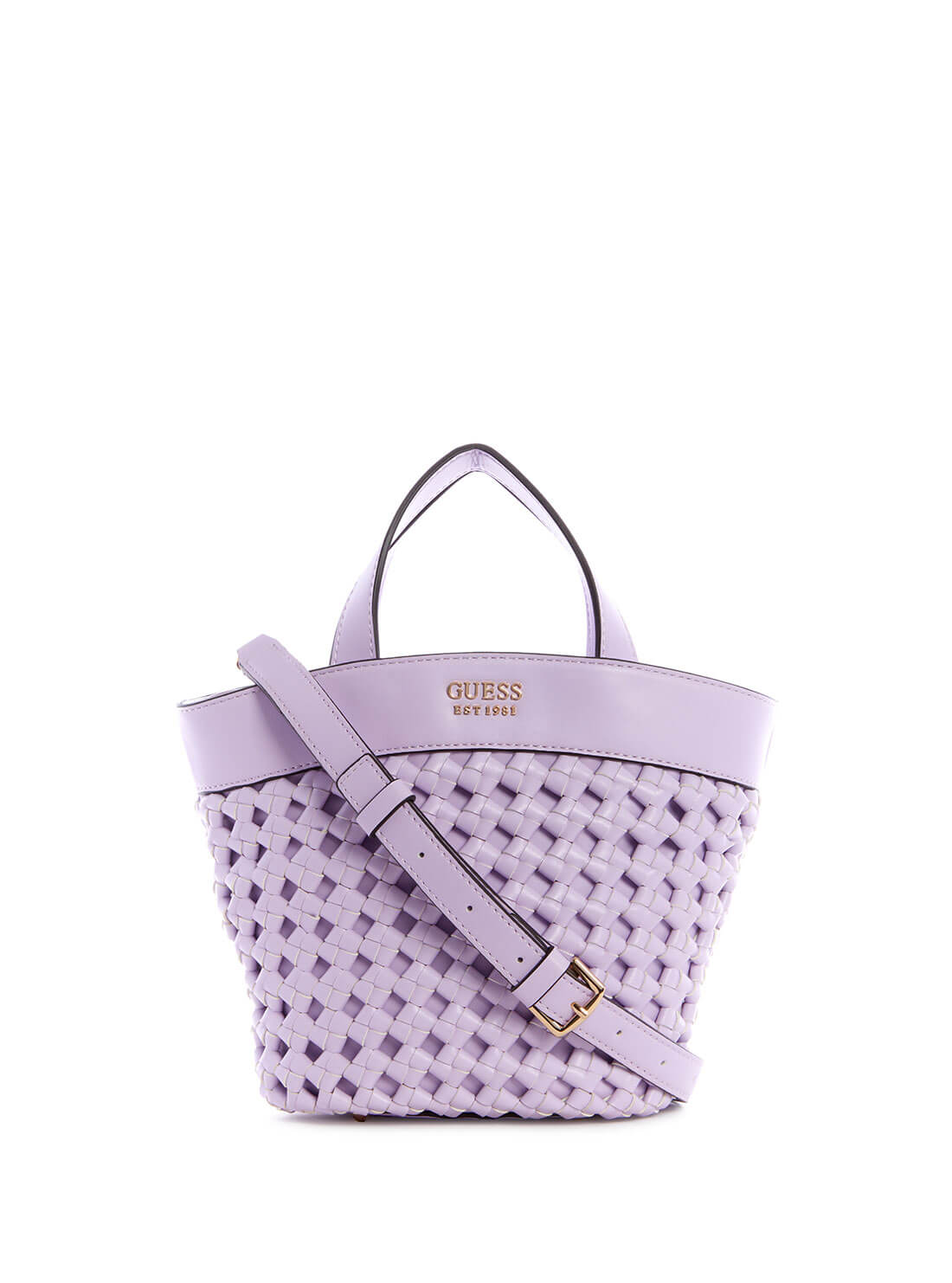 GUESS Womens Lilac Sicilia Mini Tote Bag WG849075 Front View
