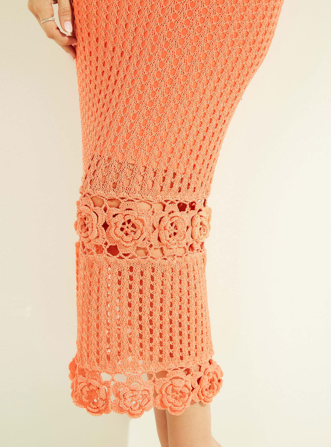 Marciano Coral Agathe Crochet Maxi Dress