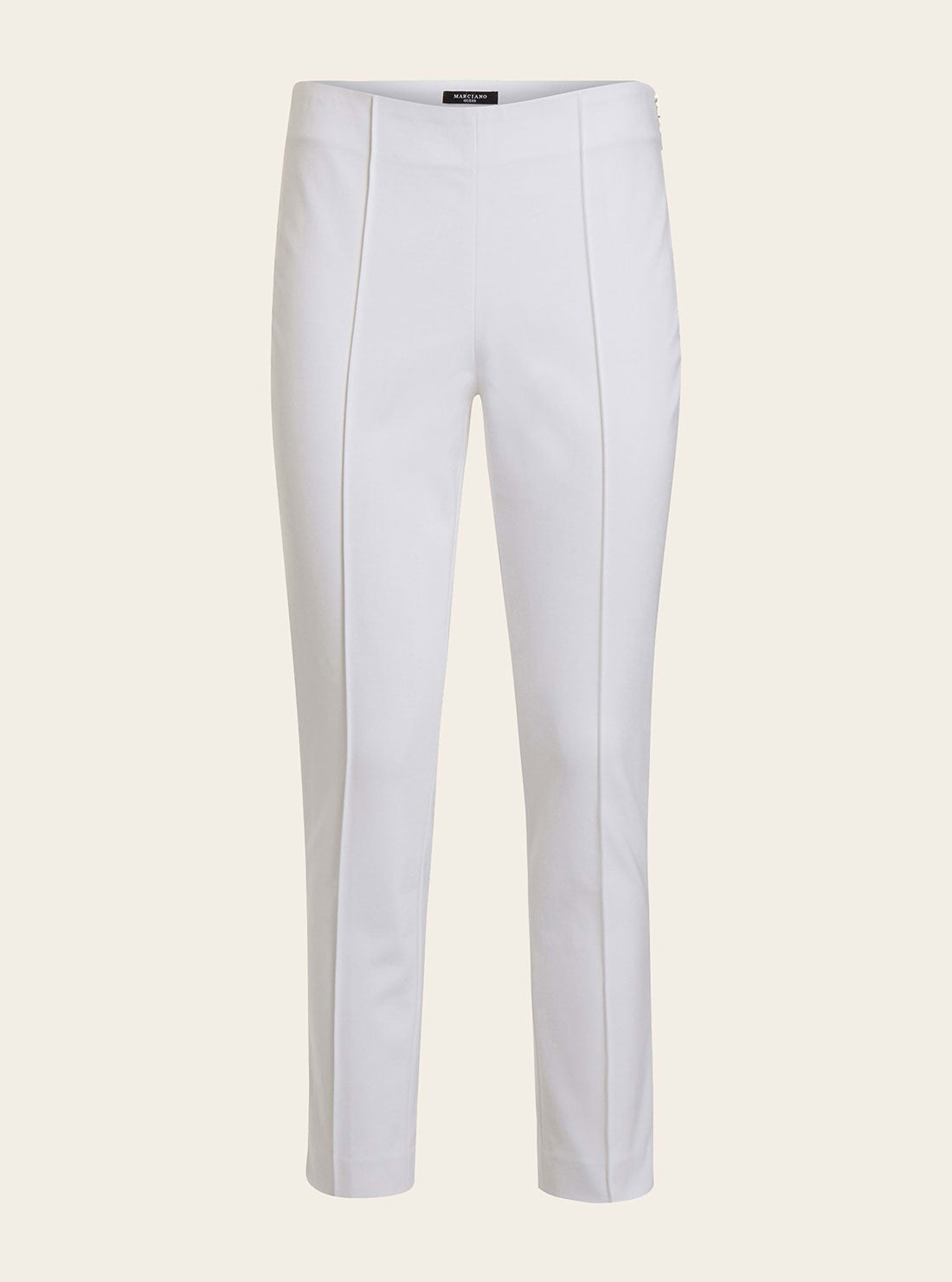 GUESS Women's Marciano White Elle High Waist Pants 2GGB127246Z Front Ghost View