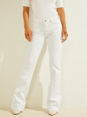 GUESS Womens Mid-Rise Skinny Sexy Bootcut Denim Jeans In White W2RA58D2G6Q Front View