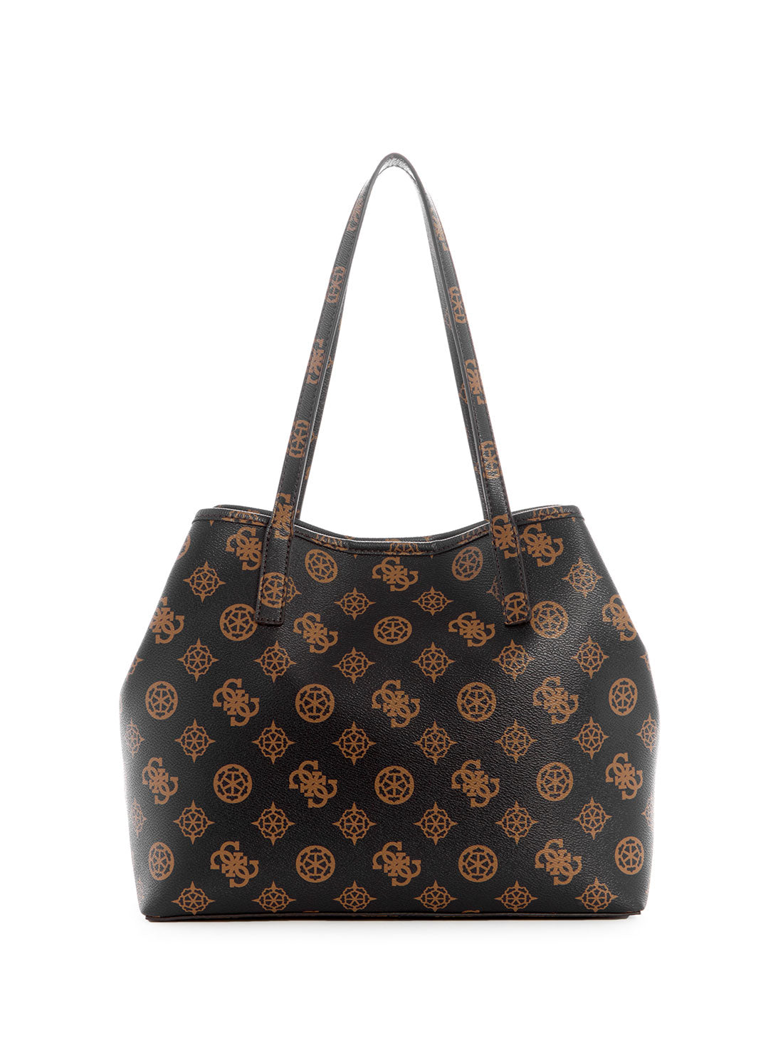 GUESS Womens  Brown Multi Print Vikky Logo Tote Bag BP699523 Back View