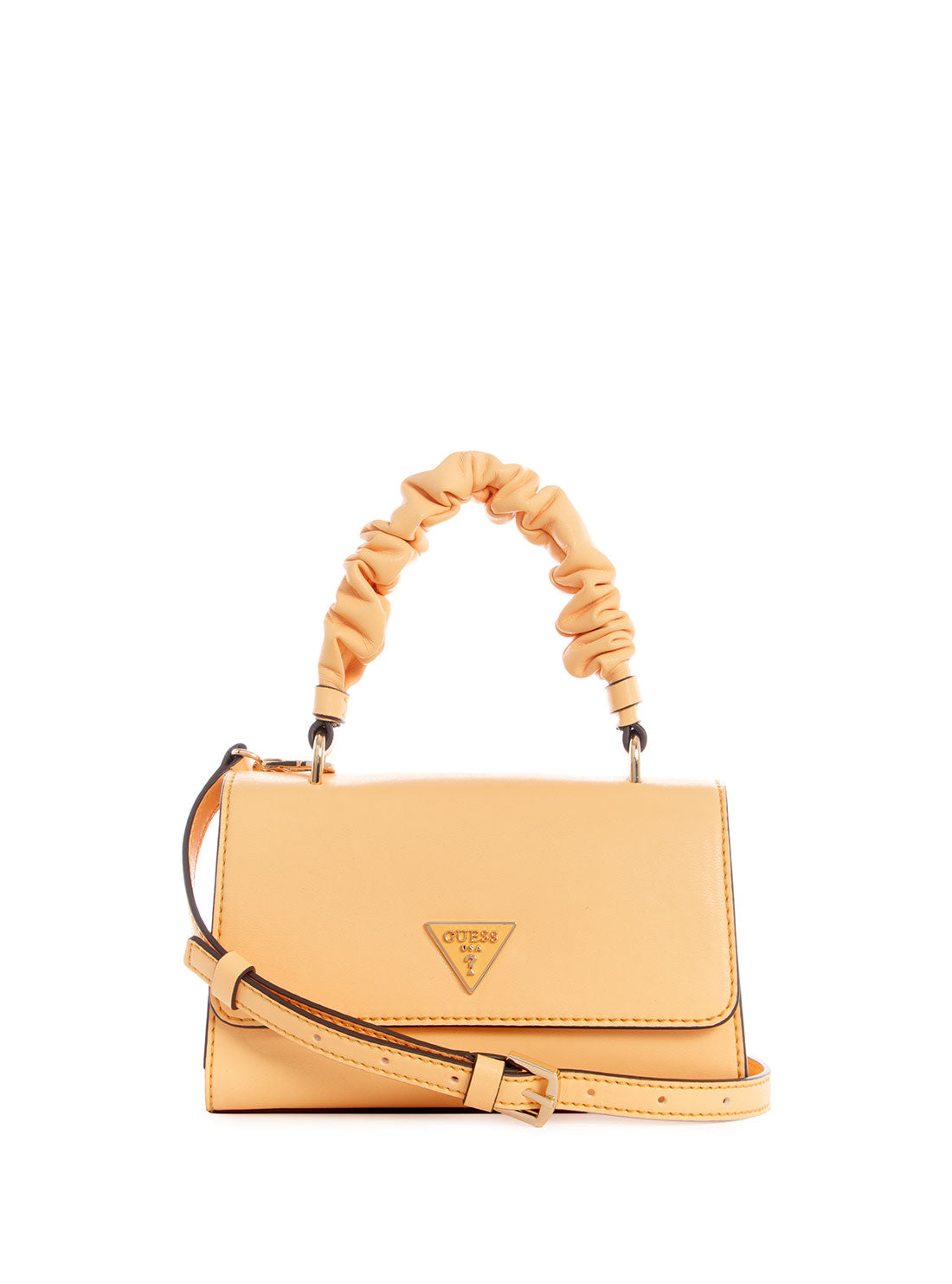 Peach Mariana Ruched Crossbody Bag