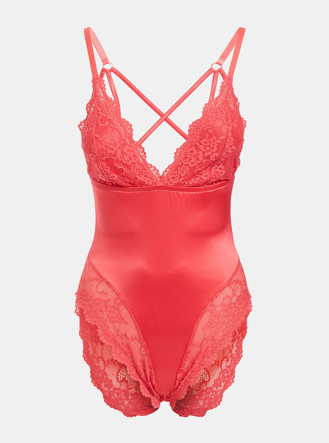 Pink Anouk Satin Lace Bodysuit