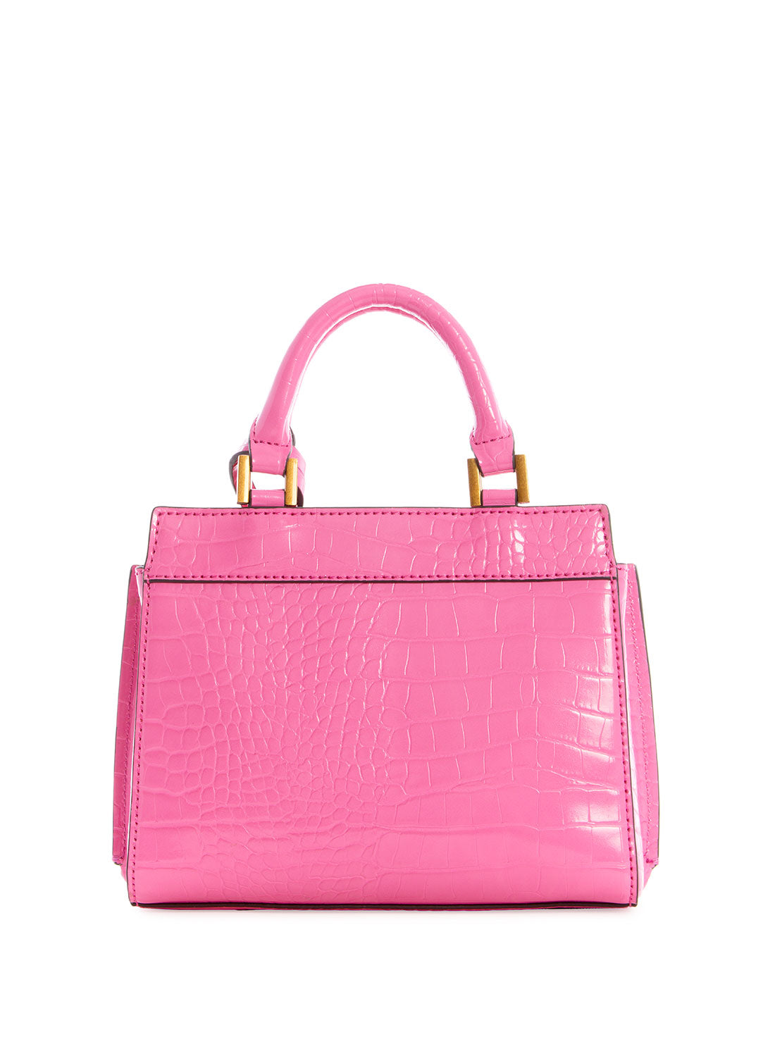 GUESS Womens Pink Katey Croc Mini Satchel Bag CB849473 Back View