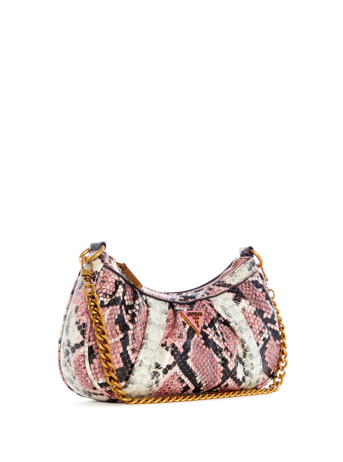 GUESS Womens Pink Python Mariana Shoulder Bag KB855072 Front View