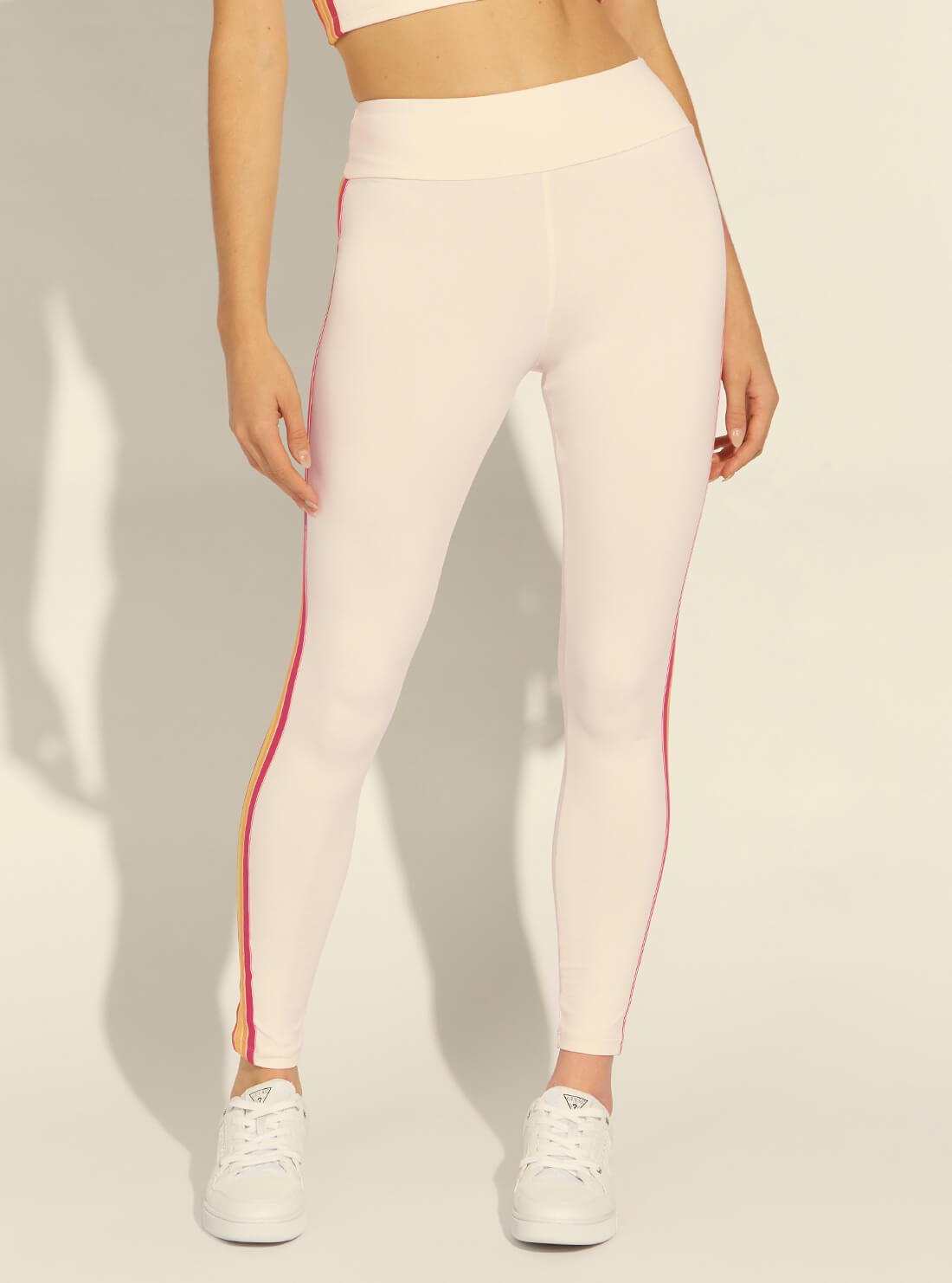 GUESS White Multi Brittany Active Leggings front view
