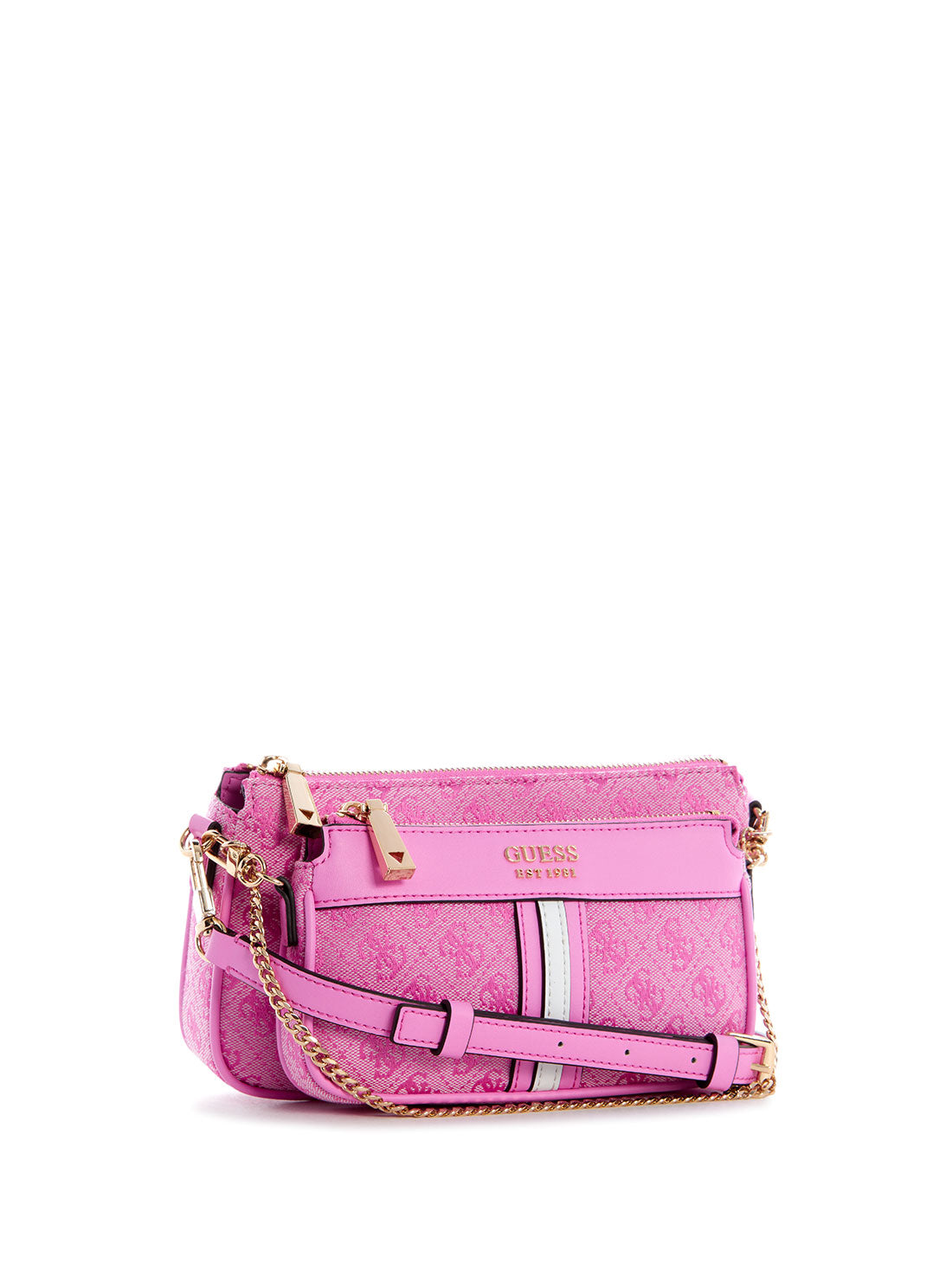 GUESS Womens  Hot Pink Kasinta Pouch Crossbody Bag JG840570 Front Side View