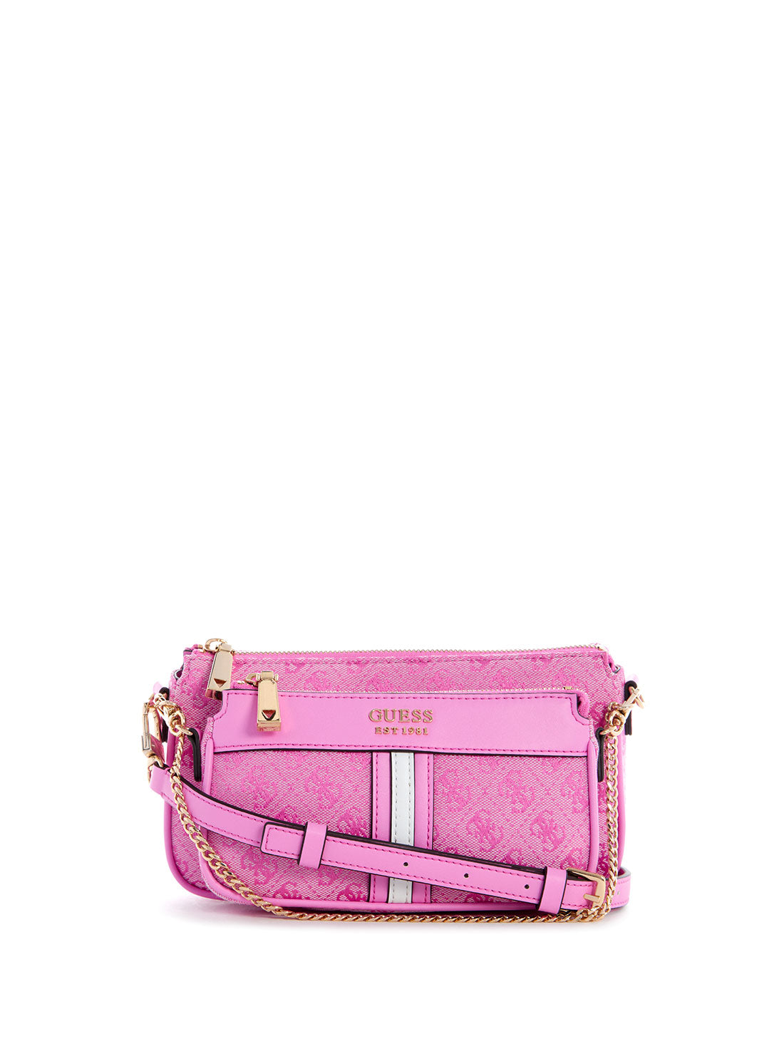 GUESS Womens  Hot Pink Kasinta Pouch Crossbody Bag JG840570 Front View