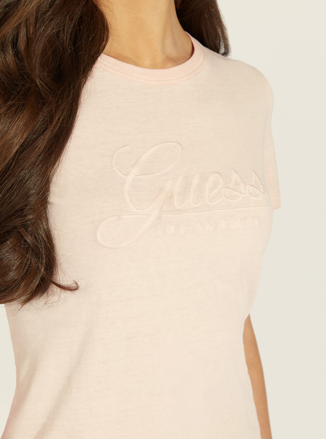 GUESS Womens Peach Tizzy Logo T-Shirt W2GI09I3Z00 Detail View