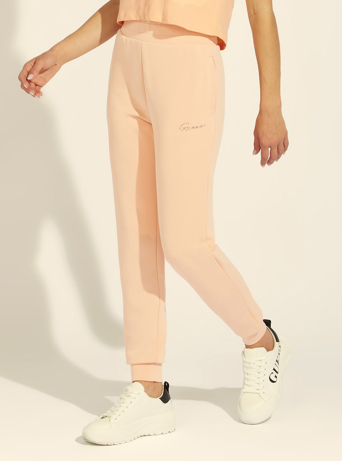 GUESS Womens  Eco Peach Effie Active Trackpants V2GB07KAYM2 Side View