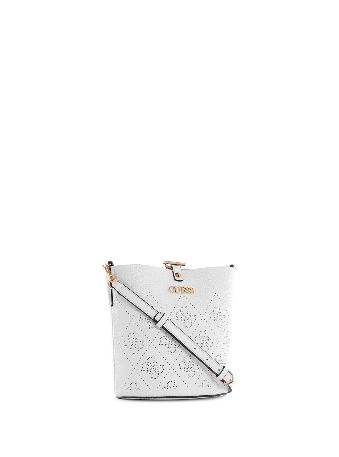 White Amara Crossbody Bucket Bag