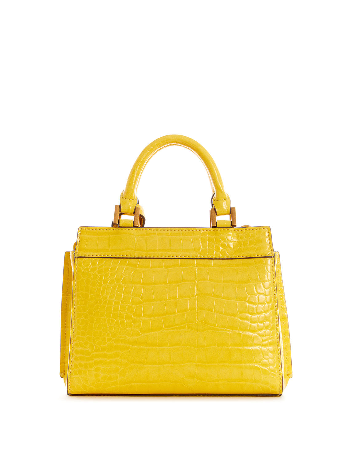 GUESS Womens Yellow Katey Croc Mini Satchel Bag CB849473 Back View