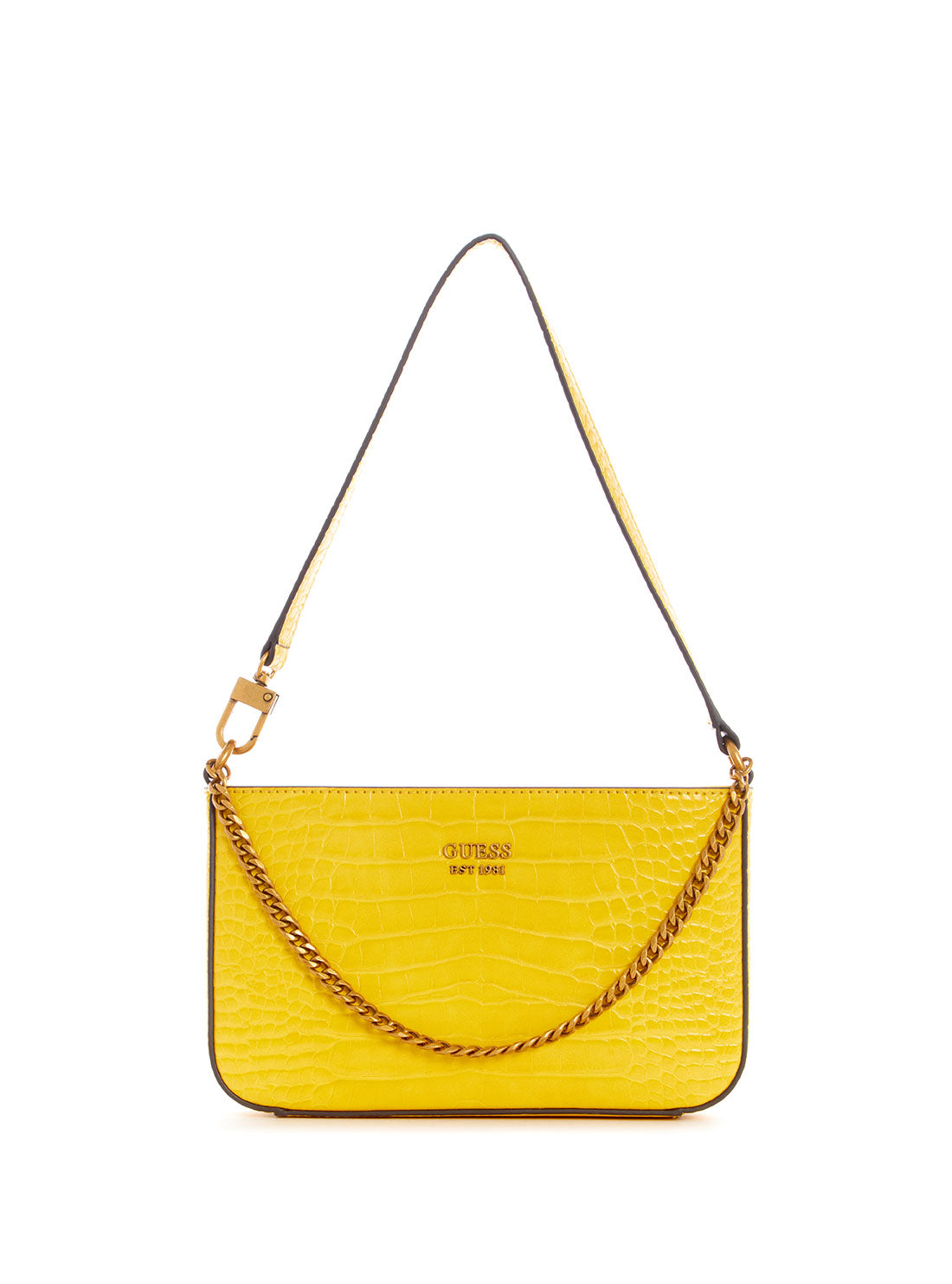 Yellow Katey Croco Mini Shoulder Bag