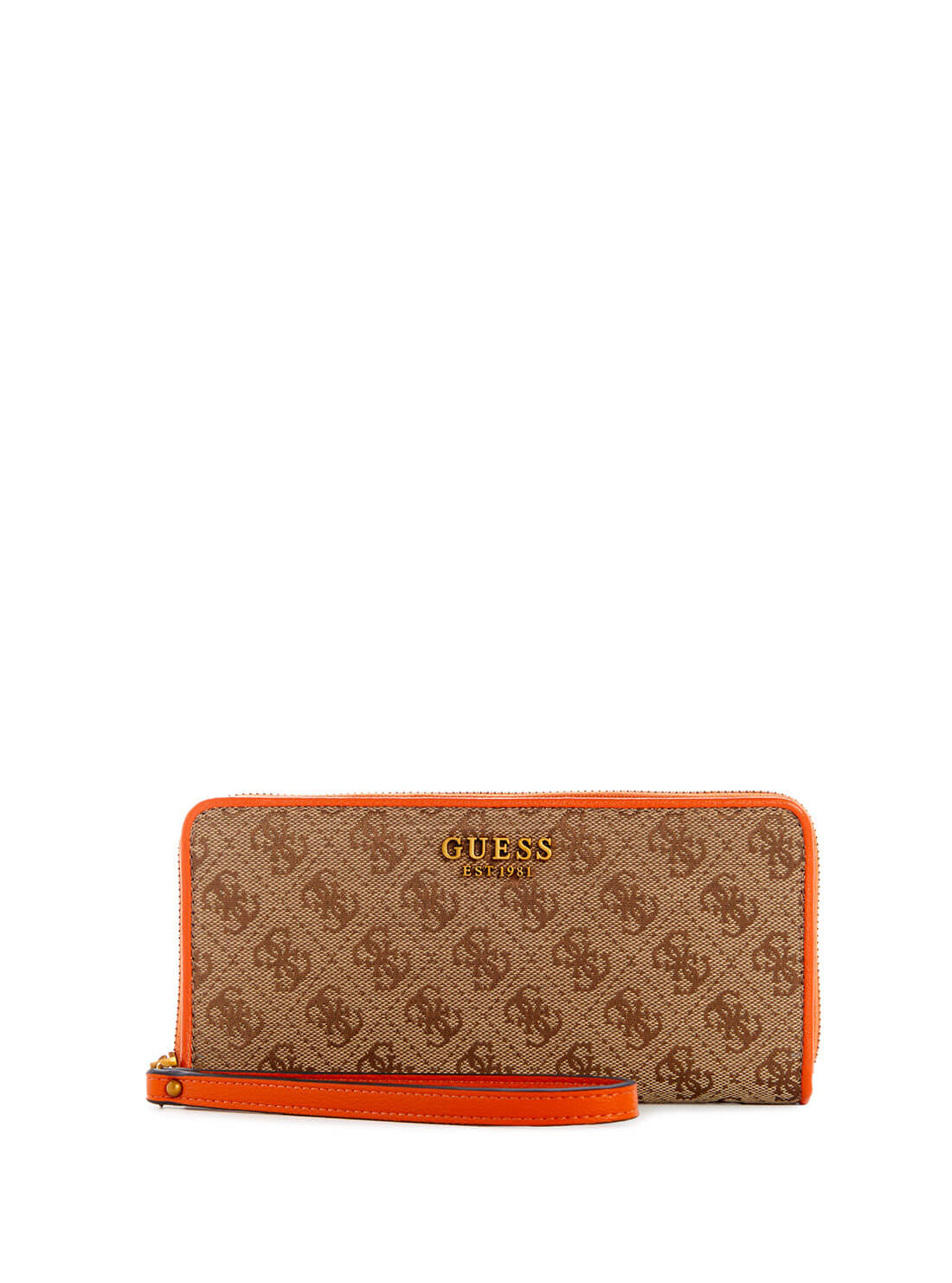GUESS Womens  Brown Orange Aviana Large Wallet JB841446 Front View