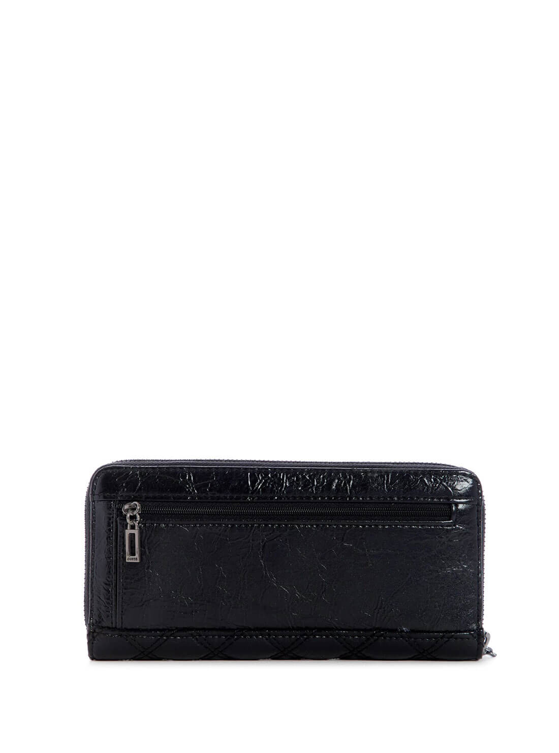 guess Patent Black Cessily Large Womens Wallet back view
