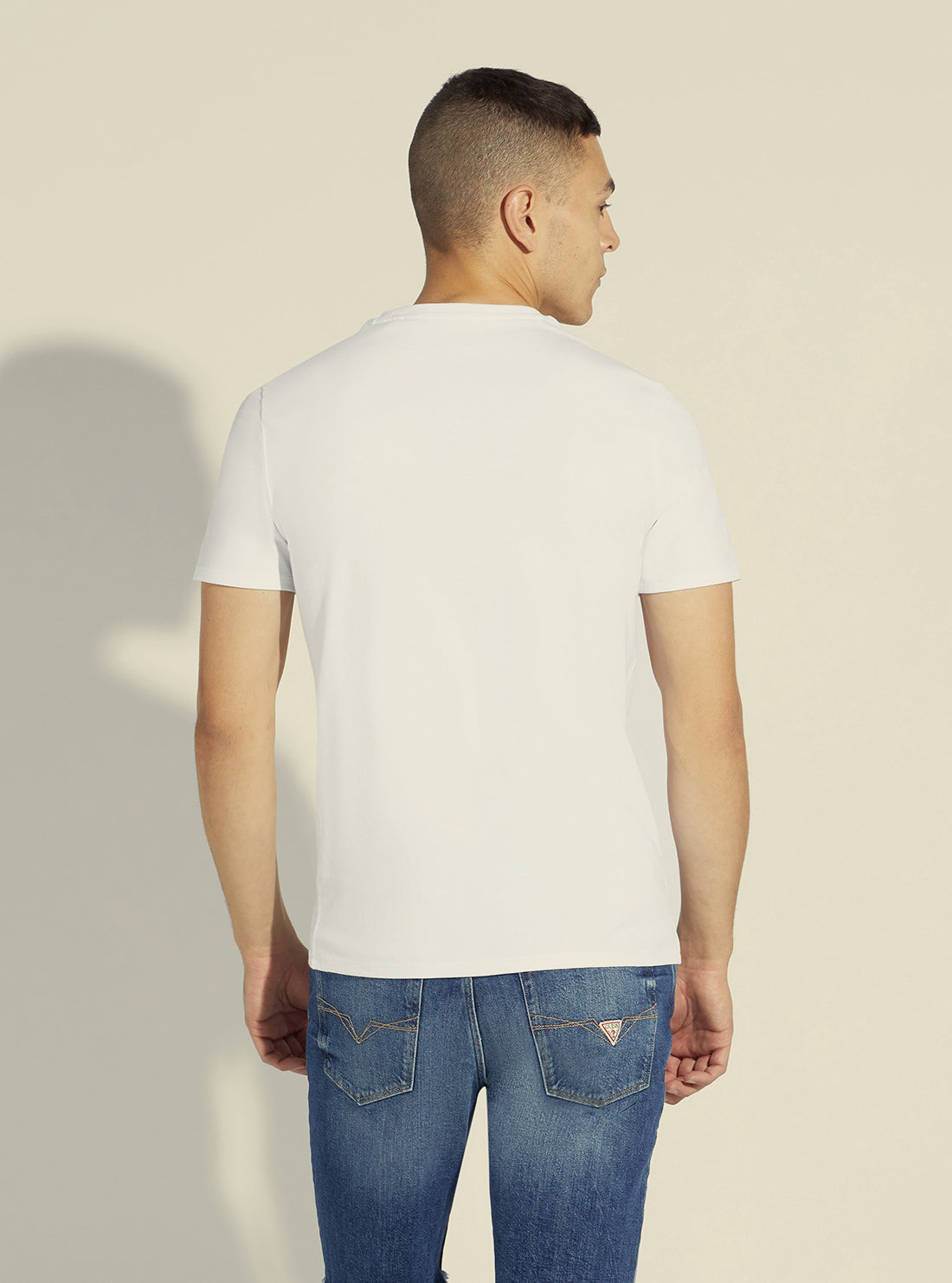 GUESS Men's White Core Logo T-Shirt M2YI36I3Z11 Back View