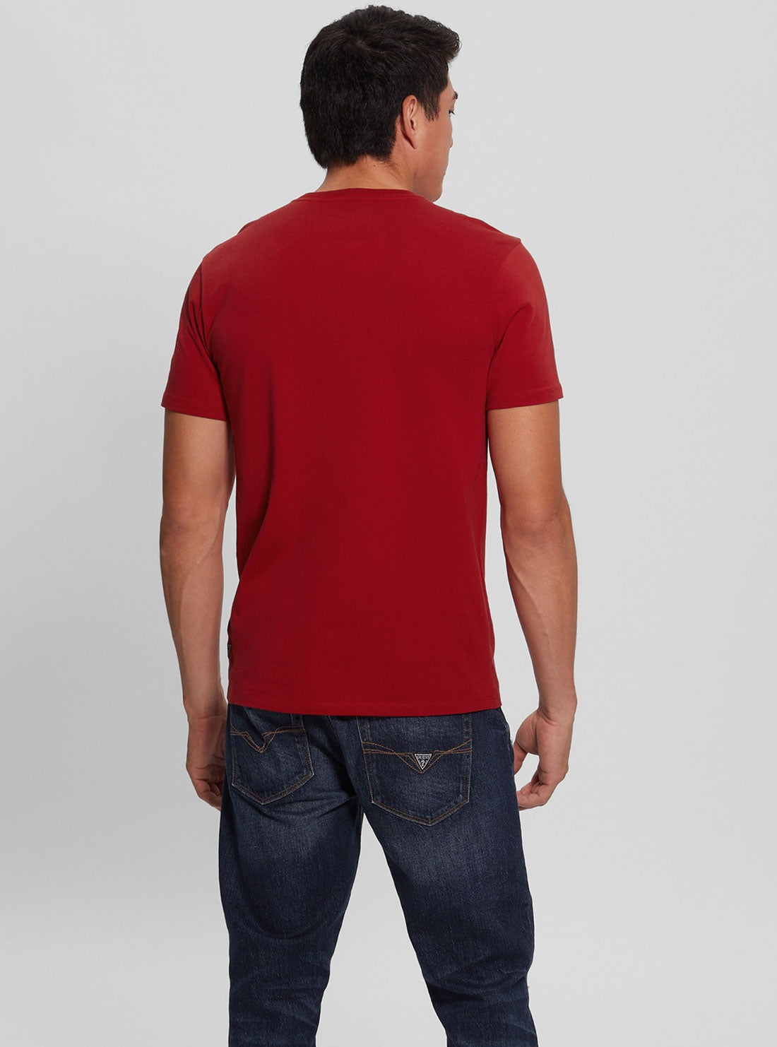 GUESS Men's Red Golden Rabbit Logo T-Shirt Back View